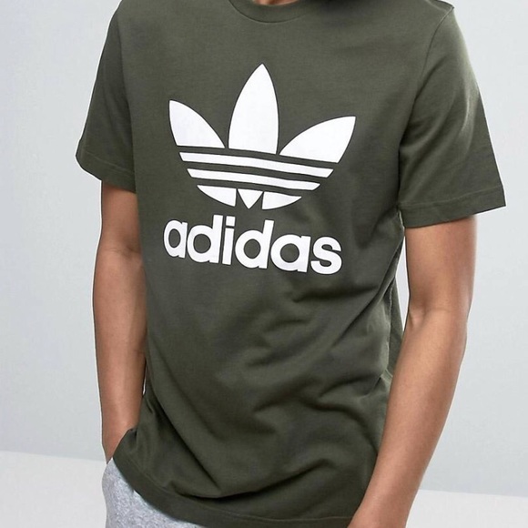 olive green adidas shirt mens